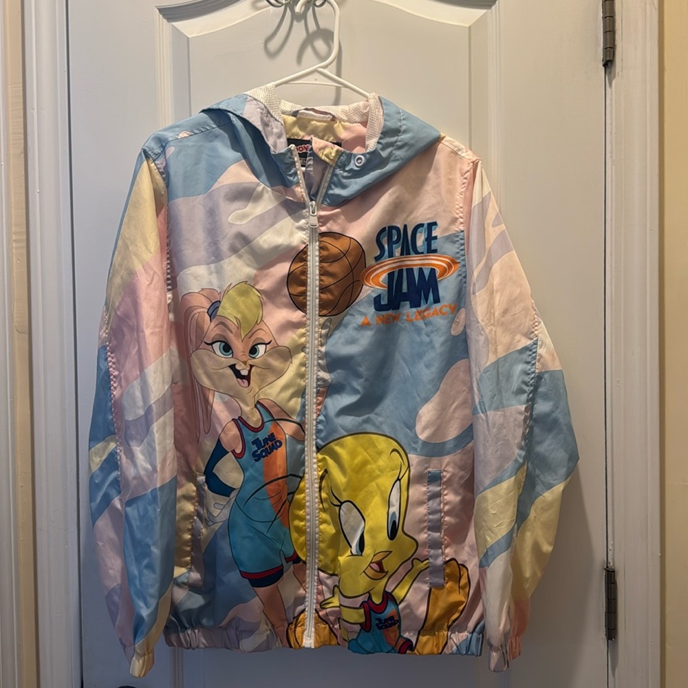 Members Only Looney Tunes Space Jam Windbreaker Mens Or Womens Size Medium